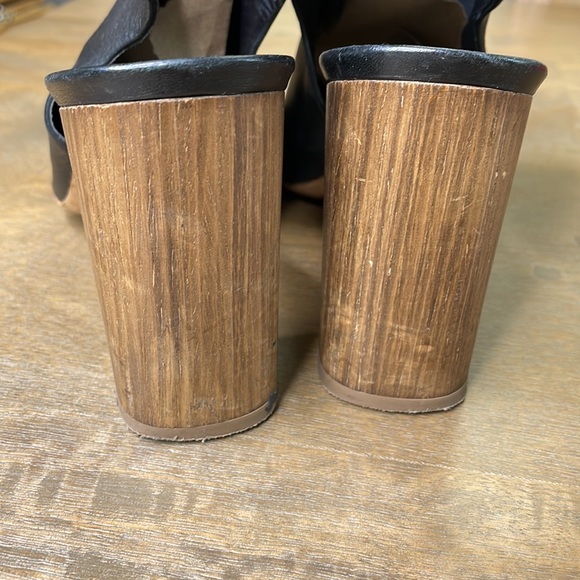 Vince. Black Leather Faye Peep Toe Heeled Booties - Picture 8 of 11